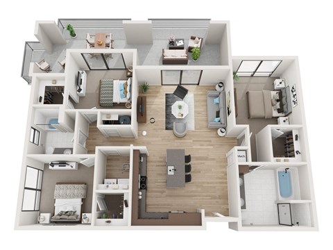 Floor plan for 3 beds, 2 baths, 1468 sqft